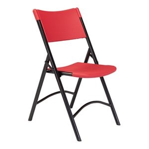 Pemberly Row 32&quot Premium Resin-Plastic Folding Chair in Red (Set of 4)