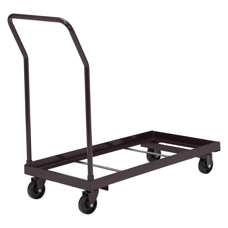 Pemberly Row Modern 4-caster Metal Steel Dolly for Chairs in Brown