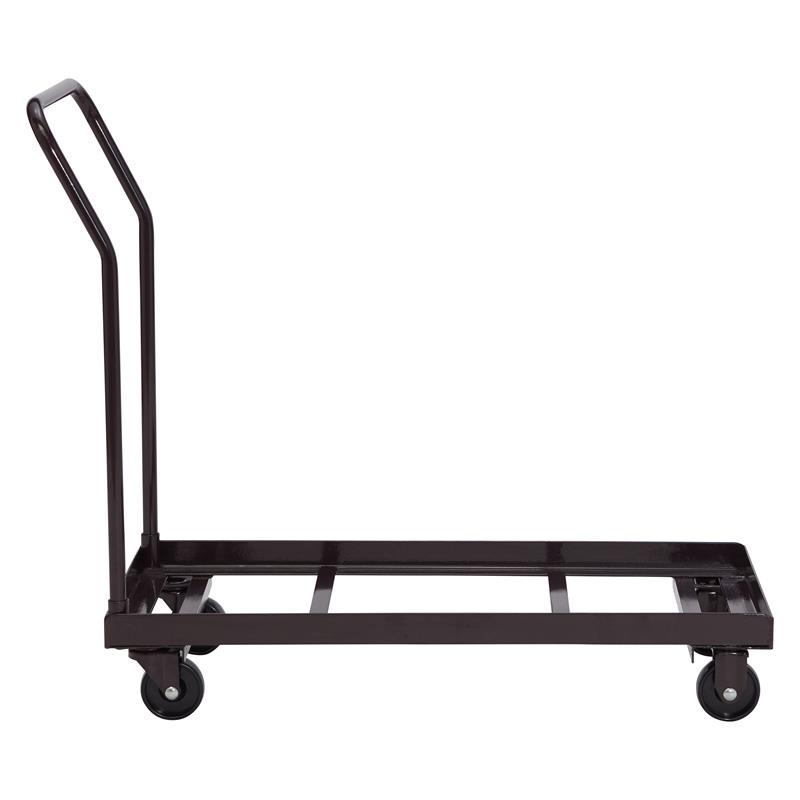 Pemberly Row Modern 4-caster Metal Steel Dolly for Chairs in Brown