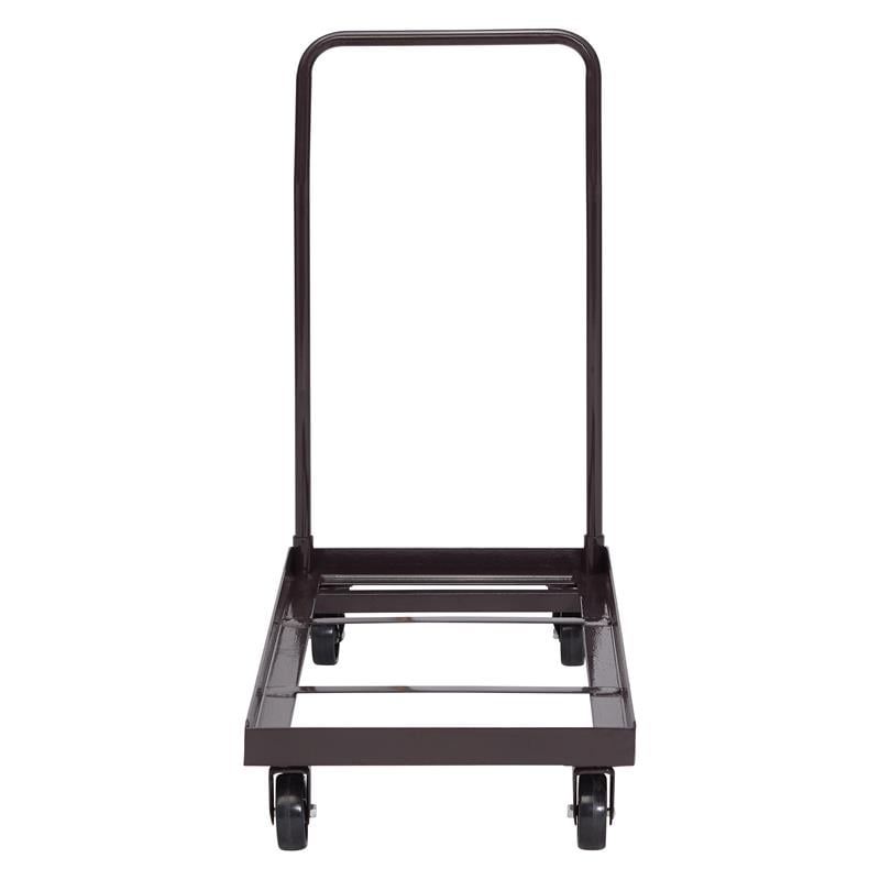 Pemberly Row Modern 4-caster Metal Steel Dolly for Chairs in Brown
