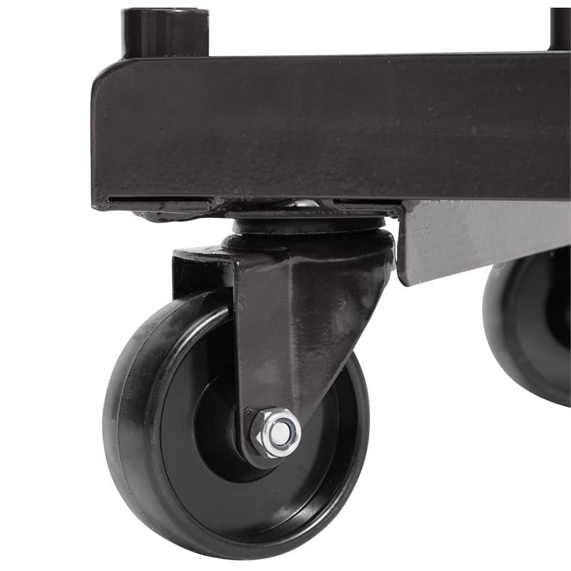 Pemberly Row Modern 4-caster Metal Steel Dolly for Chairs in Brown