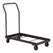 Pemberly Row Modern 4-caster Metal Steel Dolly for Chairs in Brown