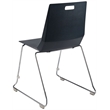 Pemberly Row Modern Chair Black Poly Back and Seat Chrome Frame