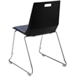 Pemberly Row Modern Chair Black Poly Back and Blue Padded Seat