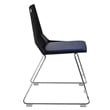 Pemberly Row Modern Chair Black Poly Back and Blue Padded Seat