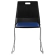 Pemberly Row Modern Chair Black Poly Back and Blue Padded Seat
