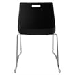 Pemberly Row Modern Chair Black Poly Back and Blue Padded Seat
