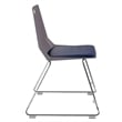 Pemberly Row Modern Chair Charcoal Poly Back and Blue Padded Seat