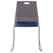 Pemberly Row Modern Chair Charcoal Poly Back and Blue Padded Seat