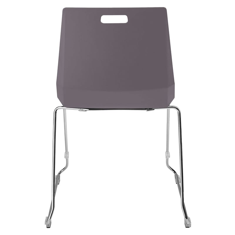 Pemberly Row Modern Chair Charcoal Poly Back and Blue Padded Seat