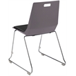 Pemberly Row Modern Chair Charcoal Poly Back and Black Padded Seat