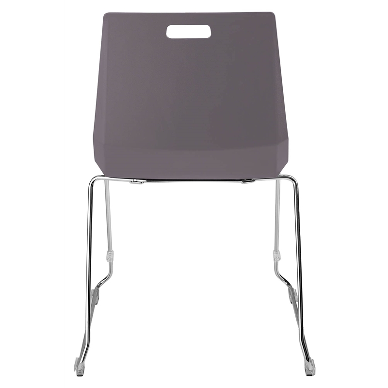 Pemberly Row Modern Chair Charcoal Poly Back and Black Padded Seat