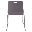 Pemberly Row Modern Chair Charcoal Poly Back and Black Padded Seat