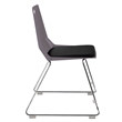Pemberly Row Modern Chair Charcoal Poly Back and Black Padded Seat