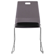 Pemberly Row Modern Chair Charcoal Poly Back and Black Padded Seat