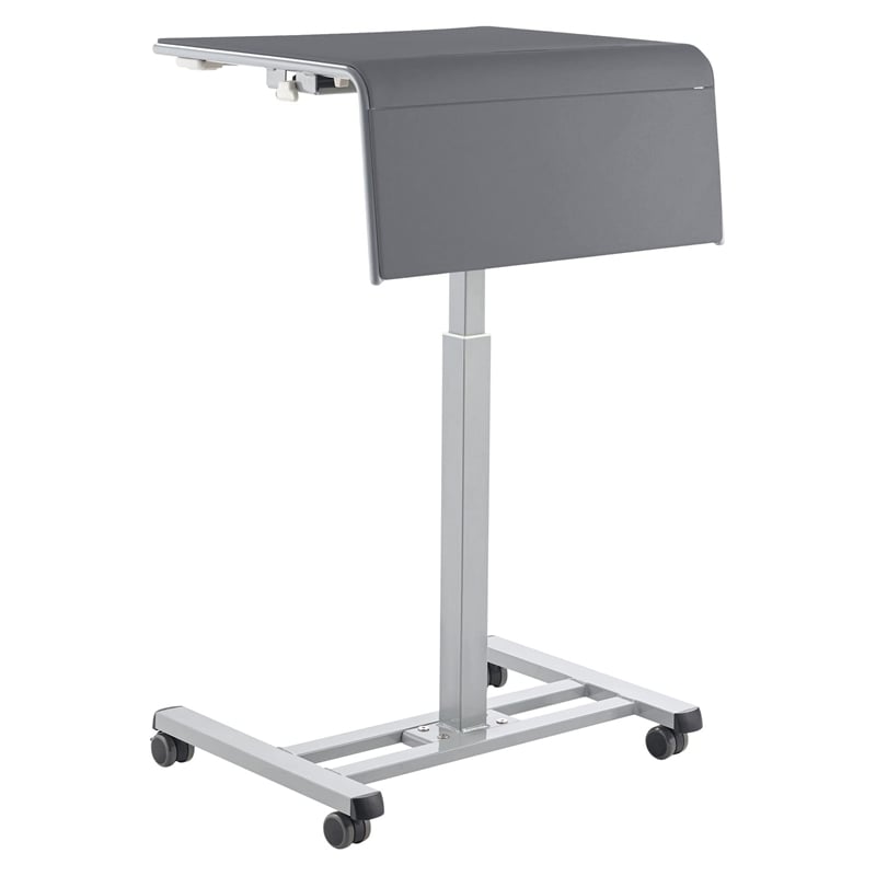 Pemberly Row Sit-Stand Student Desk Pro Gray Adjustable Height 28.5