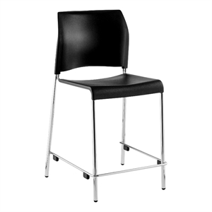 Pemberly Row Cafetorium Plastic Stool Counter Height in Black