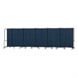 Pemberly Row Room Divider 6' Height 11 Sections Blue Panel Black Frame