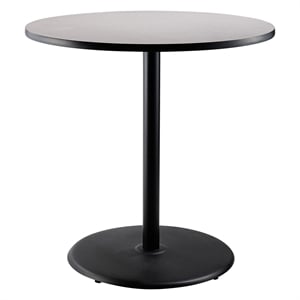 Pemberly Row Cafe Table 42&quotH Particleboard Black Frame Gray Top