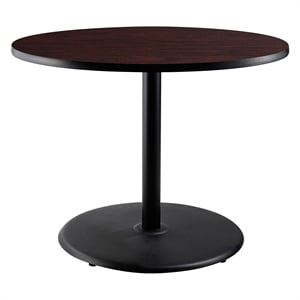 Pemberly Row Cafe Table 30&quotH Particleboard Black Frame Mahogany Top