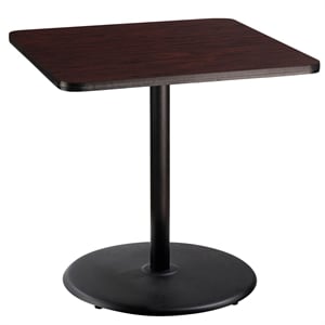 Pemberly Row Cafe Table 36&quotH Particleboard Black Frame Mahogany Top