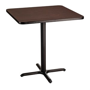 Pemberly Row Cafe Table 36&quot X Base 36&quotH Particleboard Black Frame Mahogany Top