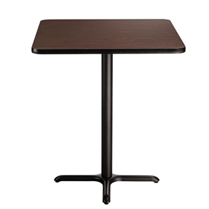 Pemberly Row Cafe Table 36&quot X Base 30&quotH Particleboard Black Frame Mahogany Top