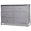 Pemberly Row Set of 2 Crib and Changer & Double Dresser in Weathered Gray