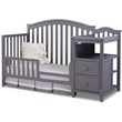 Pemberly Row Set of 2 Crib and Changer & Double Dresser in Gray