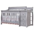 Pemberly Row Set of 3 Gray Crib and Changer & 4-Drawer Dresser & Double Dresser