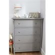Pemberly Row Set of 3 Gray Crib and Changer & 4-Drawer Dresser & Double Dresser