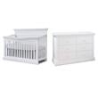 Pemberly Row Set of 2 4-in-1 Crib and Double Dresser in White