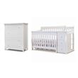 Pemberly Row Set of 2 Crib and Changer & 4-Drawer Dresser in White