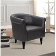 Pemberly Row Set of 2 Traditional Faux Leather Club Chair in Slate Gray