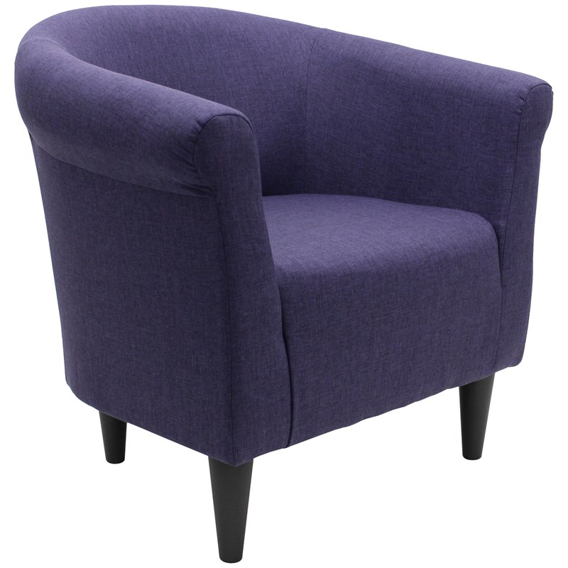 Pemberly Row Set of 2 Traditional Fabric & EPS Club Chair in Purple