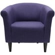 Pemberly Row Set of 2 Traditional Fabric & EPS Club Chair in Purple