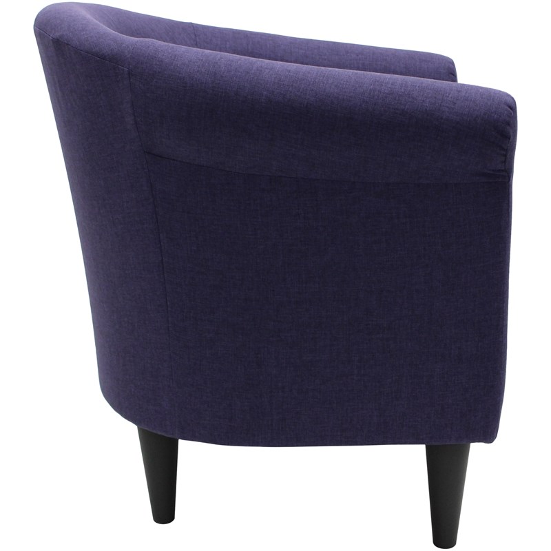 Pemberly Row Set of 2 Traditional Fabric & EPS Club Chair in Purple