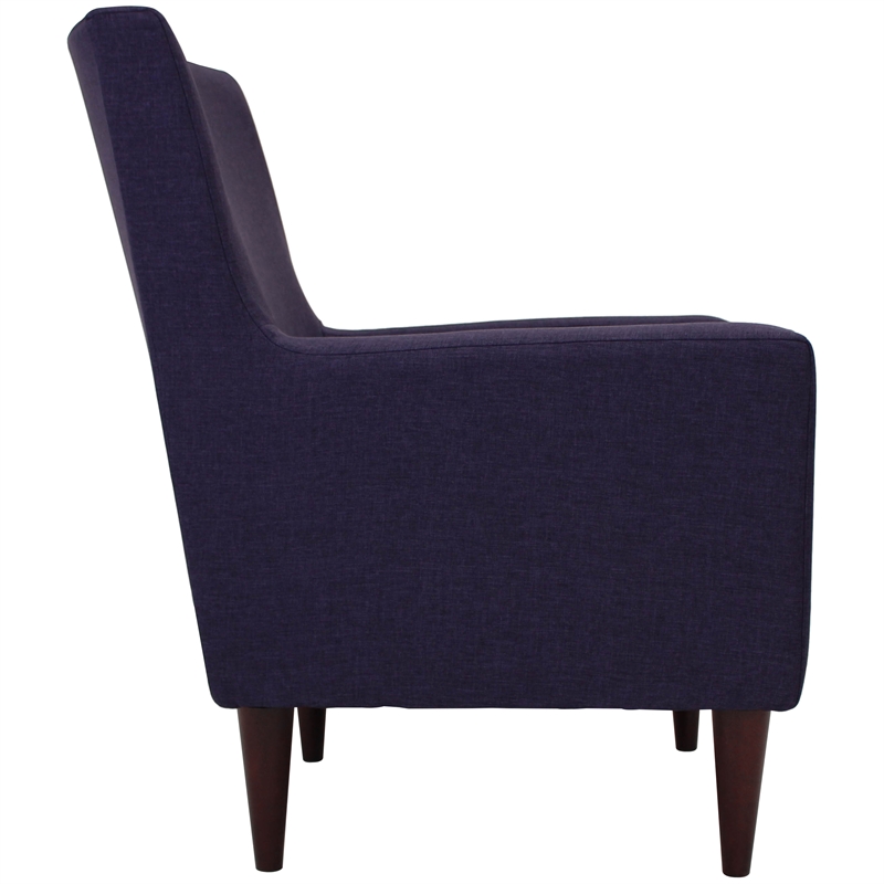 Pemberly Row Set of 2 Traditional Fabric Arm Chair in Eggplant Purple