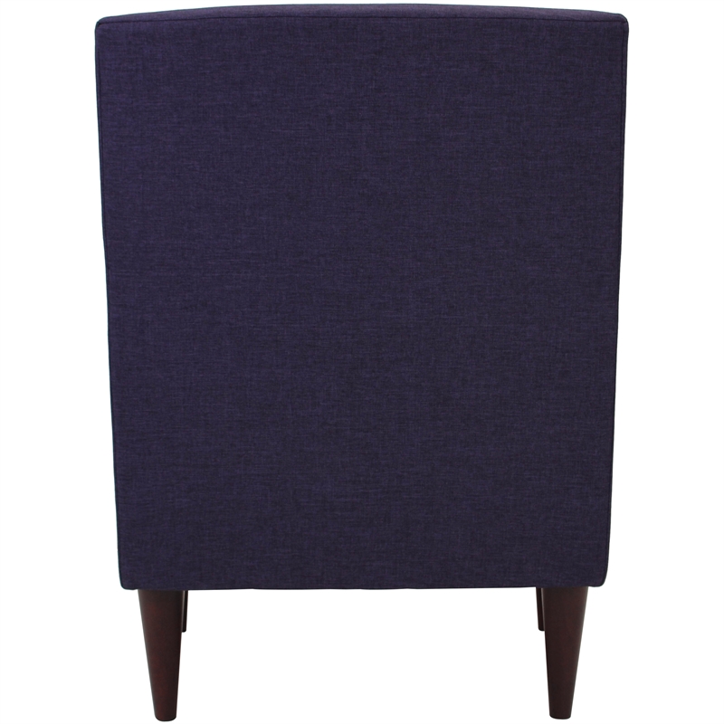 Pemberly Row Set of 2 Traditional Fabric Arm Chair in Eggplant Purple