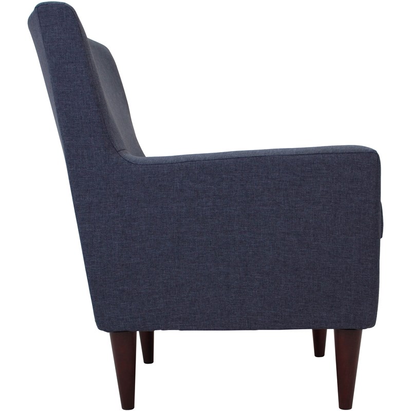 Pemberly Row Set of 2 Traditional Fabric Arm Chair in Navy Blue