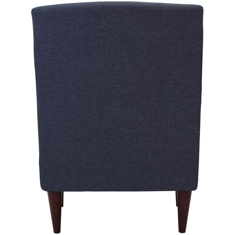 Pemberly Row Set of 2 Traditional Fabric Arm Chair in Navy Blue