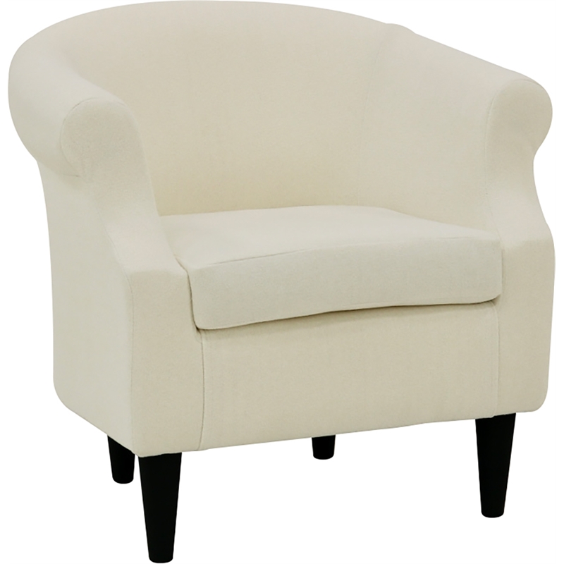 Pemberly Row Set of 2 Traditional Polyester Fabric Chair in Off White