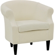 Pemberly Row Set of 2 Traditional Polyester Fabric Chair in Off White