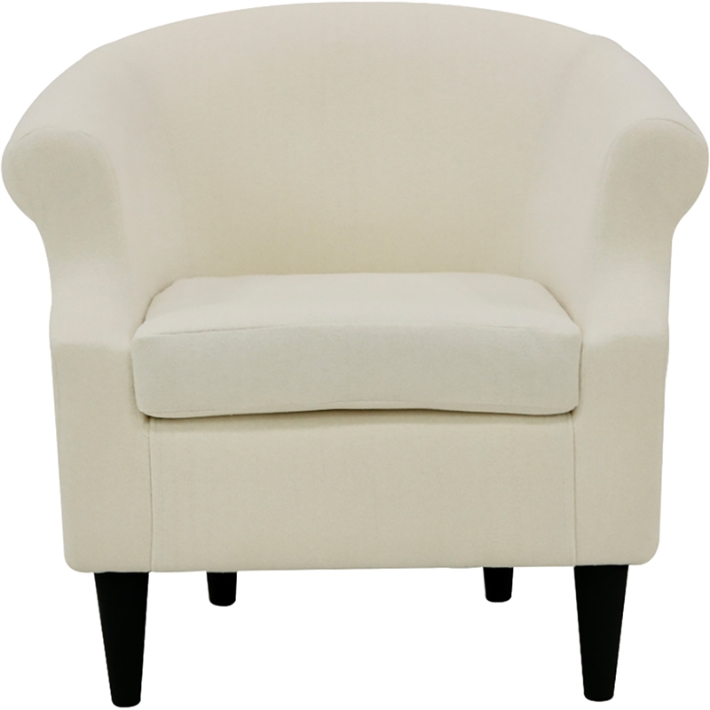 Pemberly Row Set of 2 Traditional Polyester Fabric Chair in Off White