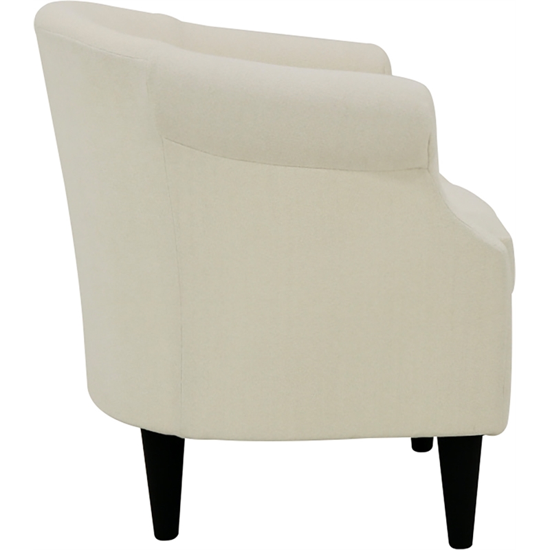 Pemberly Row Set of 2 Traditional Polyester Fabric Chair in Off White