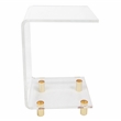 Pemberly Row Set of 2 C-shape Lucite and Acrylic Accent Table in Clear