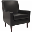 Pemberly Row Set of 2 Traditional Faux Leather Arm Chair in Black