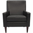 Pemberly Row Set of 2 Traditional Faux Leather Arm Chair in Black