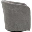 Pemberly Row Set of 2 Traditional Fabric Curved Arm Swivel Tub Chair in Gray