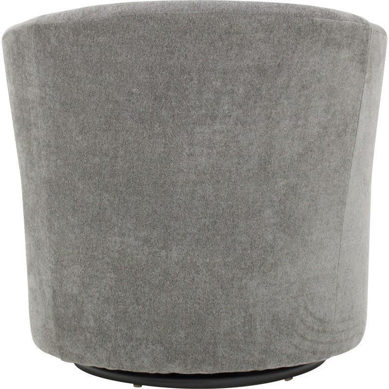 Pemberly Row Set of 2 Traditional Fabric Curved Arm Swivel Tub Chair in Gray